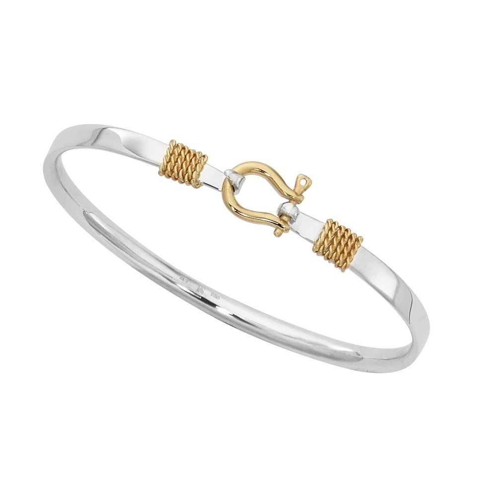 Sterling and Gold Shackle Bracelet