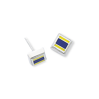Sterling Silver Initial Stud Earrings D