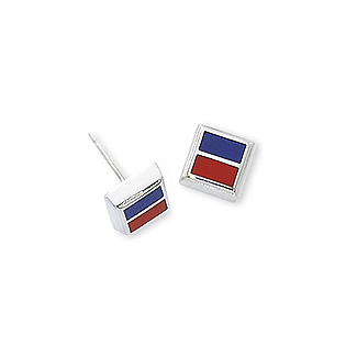 Sterling Silver Initial Stud Earrings E