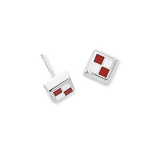 Sterling Silver Initial Stud Earrings U