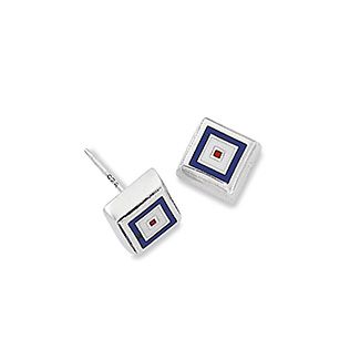 Sterling Silver Initial Stud Earrings W