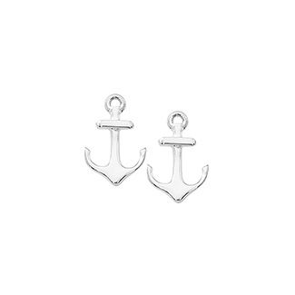 Sterling Silver Anchor Stud Earrings - Small
