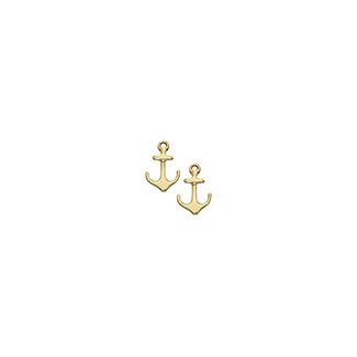 Gold Anchor Stud Earrings - Tiny