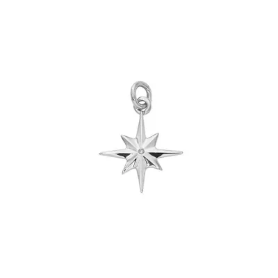 Silver Compass Rose Charm