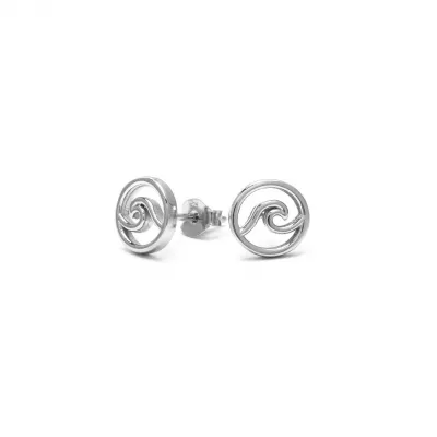 Sterling Silver Wave Studs