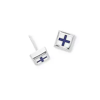 Sterling Silver Initial Stud Earrings X