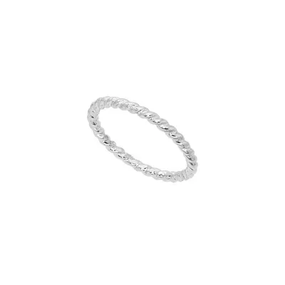 Thin Sterling Twist Ring 