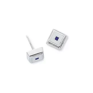 Sterling Silver Initial Stud Earrings S