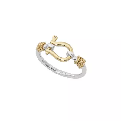 Gold and Sterling Shackle Ring