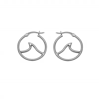 Sterling Silver Wave Hoop Earrings