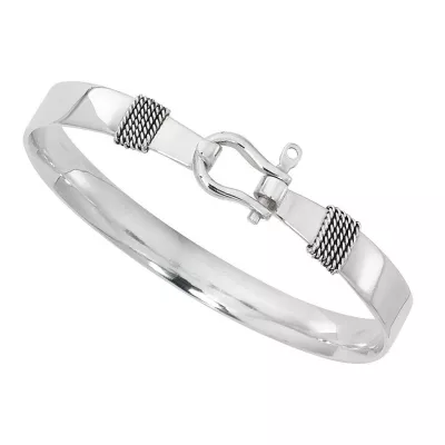 Men's Sterling Silver Heavy Shackle Bracelet 