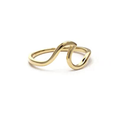 Gold Plate Wave Ring 
