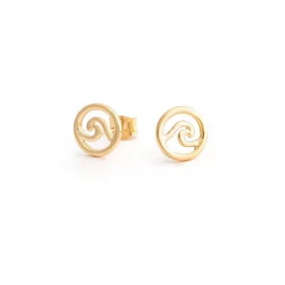 14k Gold Wave Studs