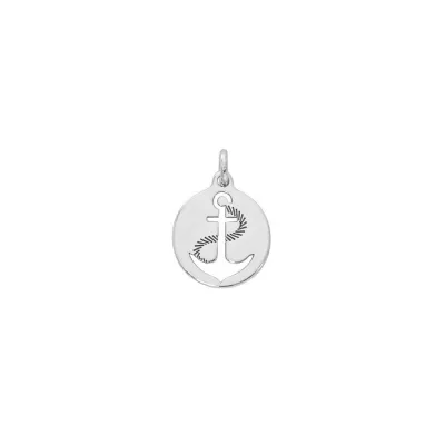 Sterling Silver Anchor Disc Charm