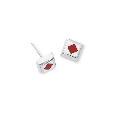Sterling Silver Initial Stud Earrings F