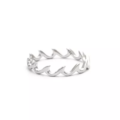 Sterling Eternity  Wave Ring 