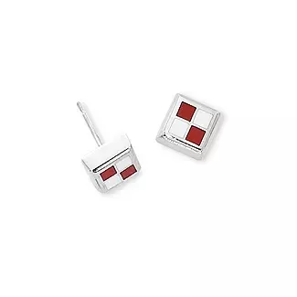 Sterling Silver Initial Stud Earrings U