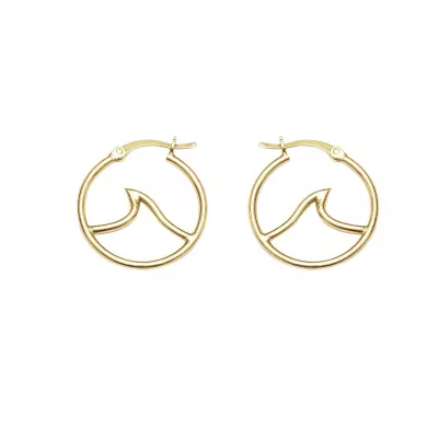 Gold Plate Wave Hoop Earrings