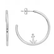 Sterling Silver Anchored Hoops