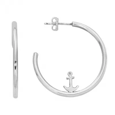 Sterling Silver Anchored Hoops