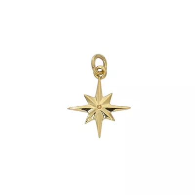 Gold Compass Rose Charm