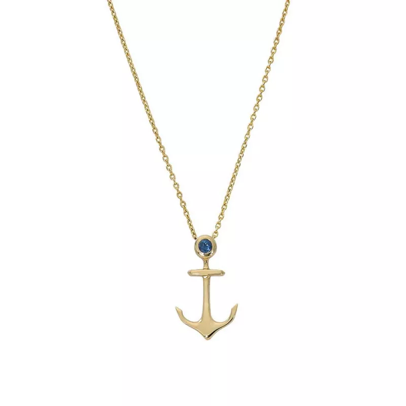 Anchor Me Amulet 14K Yellow Gold Solid Engraved Anchor Pendant on 14k  Yellow Gold Chain by Coast GoldWorks | The Gilded Oyster