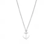 Sterling and Diamond Anchor Necklace - Small 